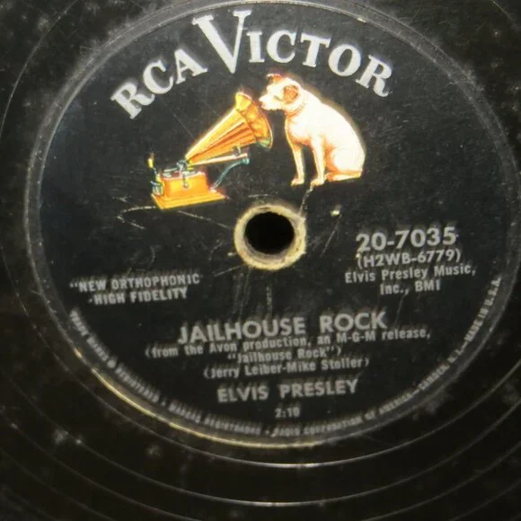 Rock 78 ELVIS PRESLEY Jailhouse Rock/Treat Me Nice-RCA 20-7035 G+